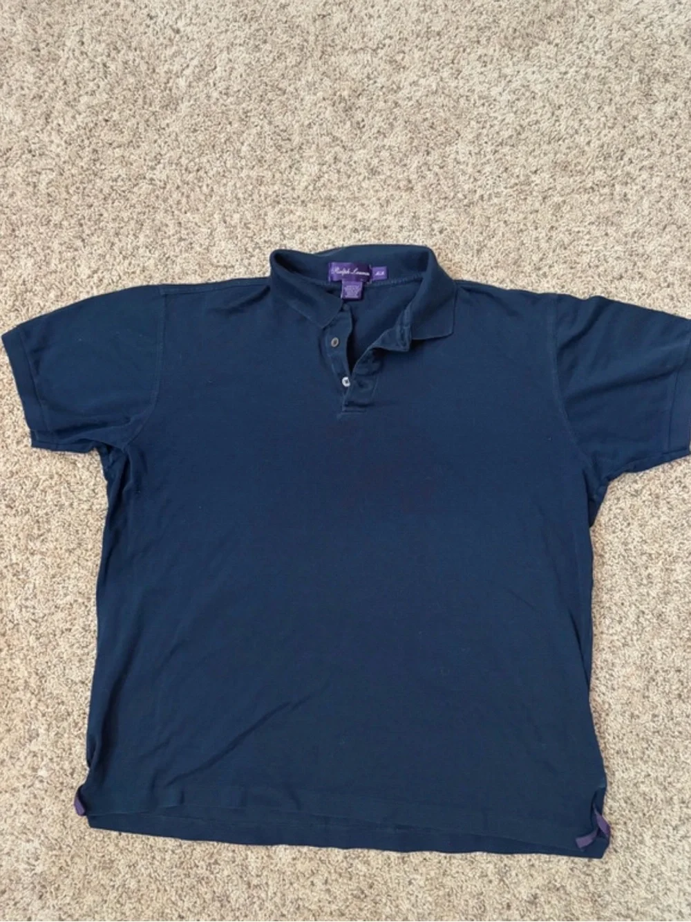 Ralph Lauren Purple Label Navy Short-Sleeve Polo
